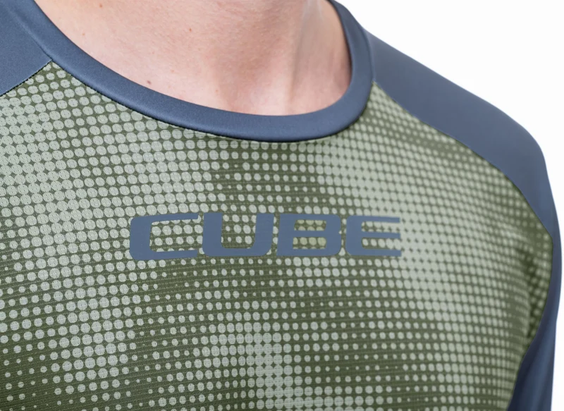 Cube ATX Rundhalstrikot TM Kurzarm olive´n´grey