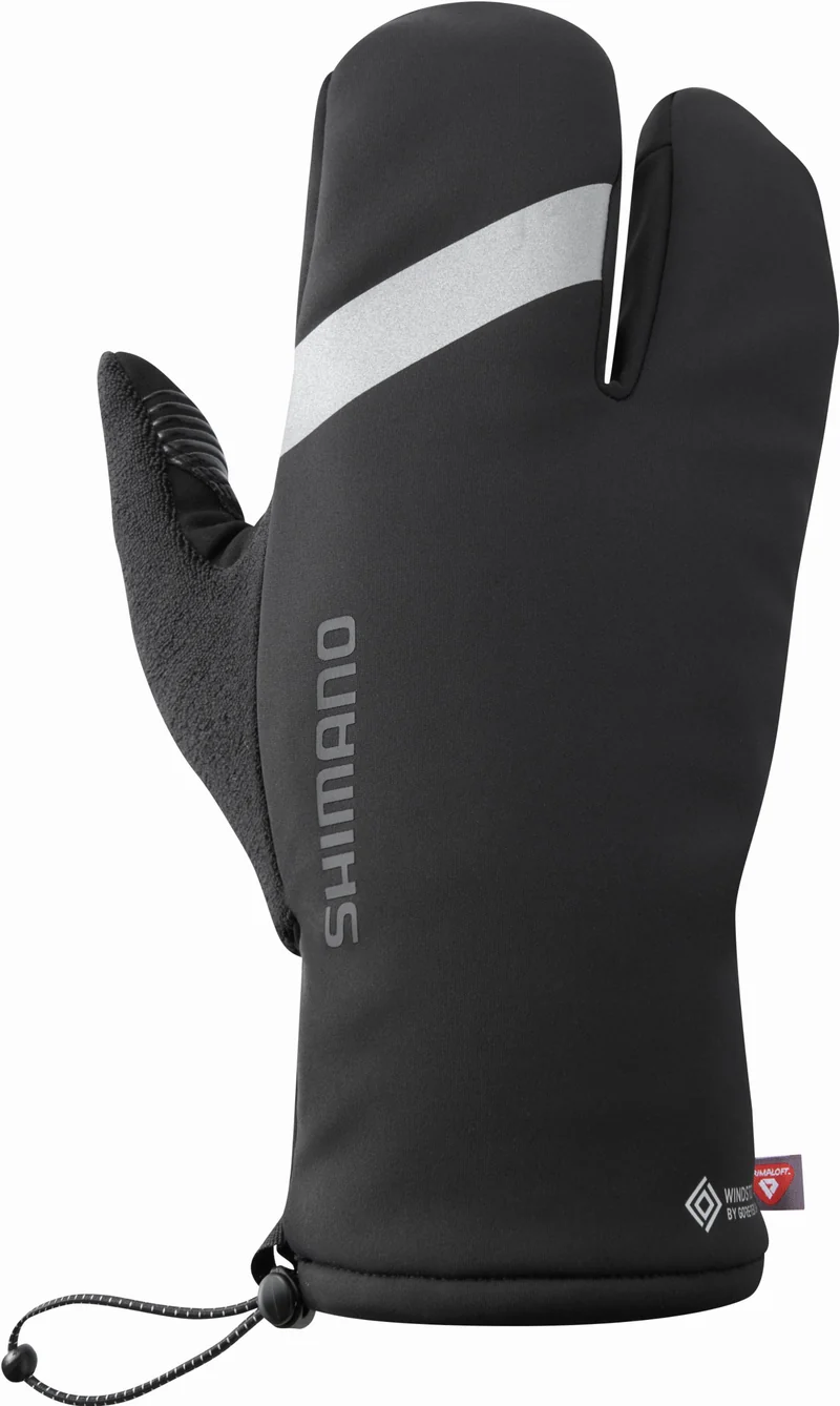 Shimano Windstopper Primaloft®2x2 Lobster windabweisende und wärmeisolierende Handschuhe lang black