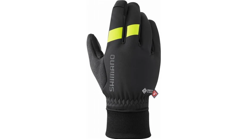 Shimano Windstopper Primaloft® windabweisende und wärmeisolierende Handschuhe lang Black/Yellow