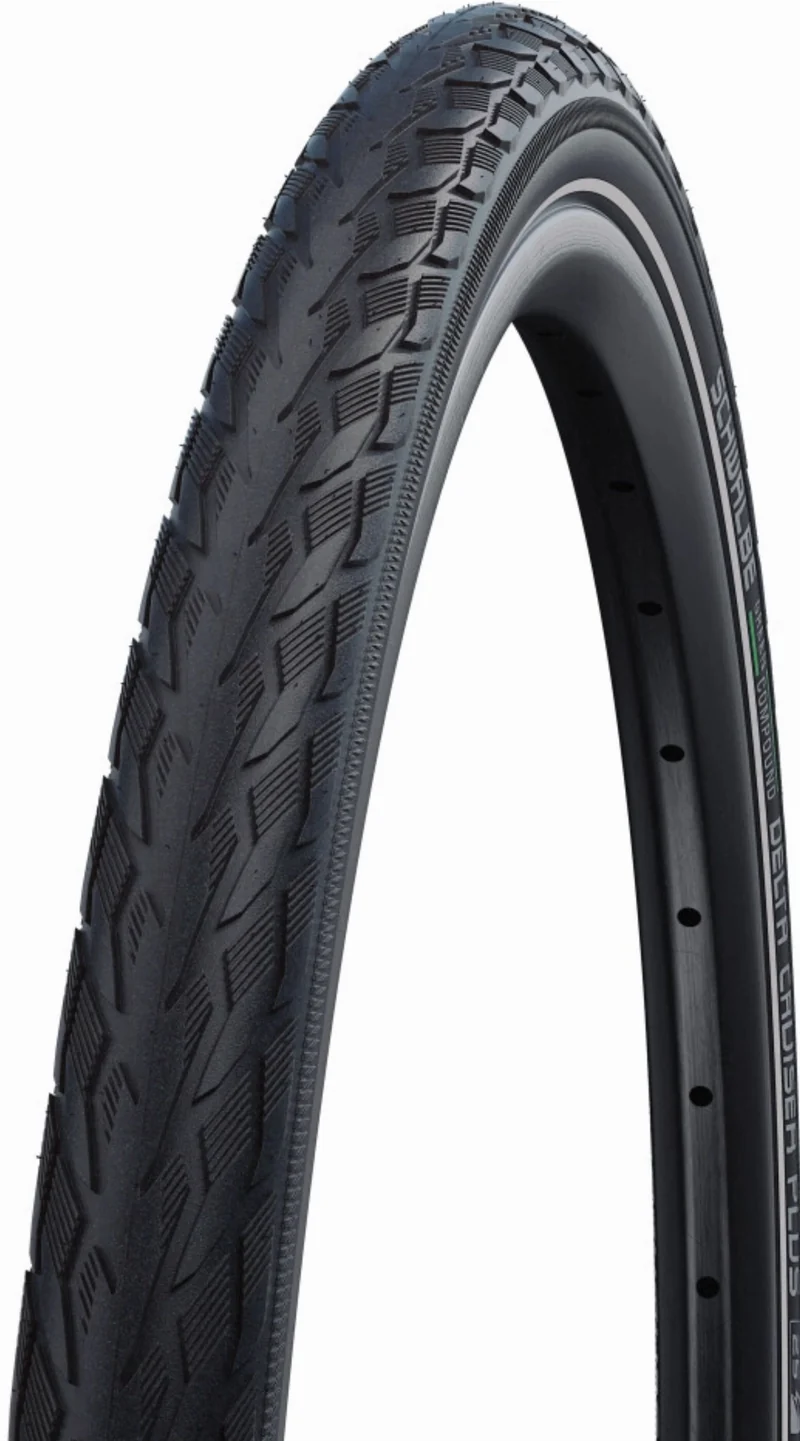 Schwalbe Delta Cruiser Plus PunctureGuard, Active Line, Tube Drahtreifen 28", Green black/reflex