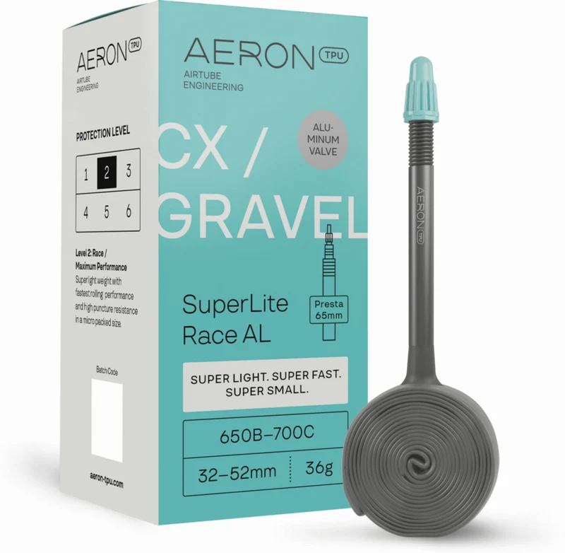 Aeron/TPU CX/Gravel - SuperLite Race AL 32-52 mm Schlauch 27,5"-28" black Aluschaft-Ventil SV