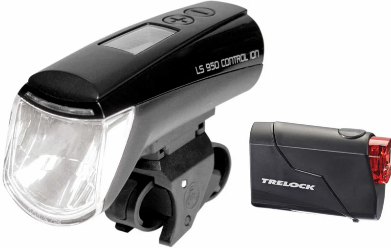 Trelock LS 950 CONTROL ION + LS 720 Reggo Akku-Beleuchtungsset schwarz