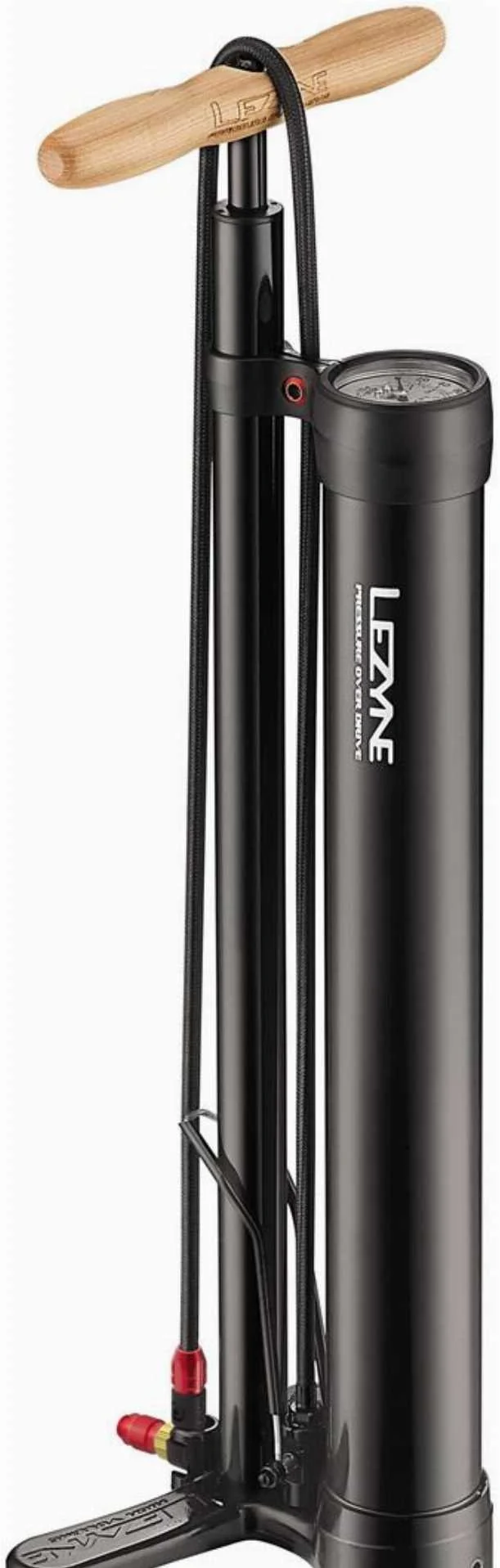 Lezyne Pressure Over Driv Standpumpe schwarz-glänzend 220PSI