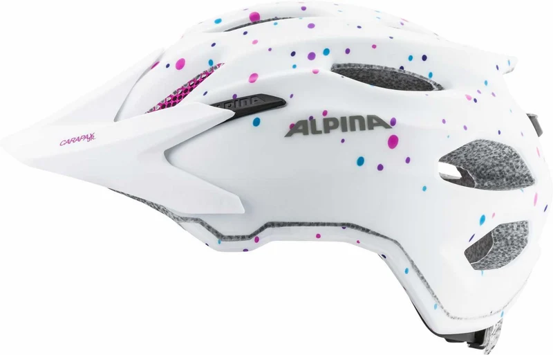 Alpina Carapax Junior Kinder-Helm white polka dots 51-56 cm