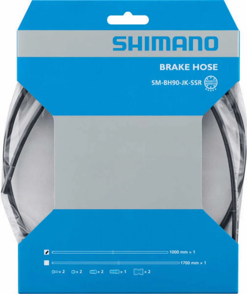 Shimano Bremsleitung SM-BH90-JK-SSR, 1.000 mm, Schwarz, Gerade - Gerade, 1 Stk.