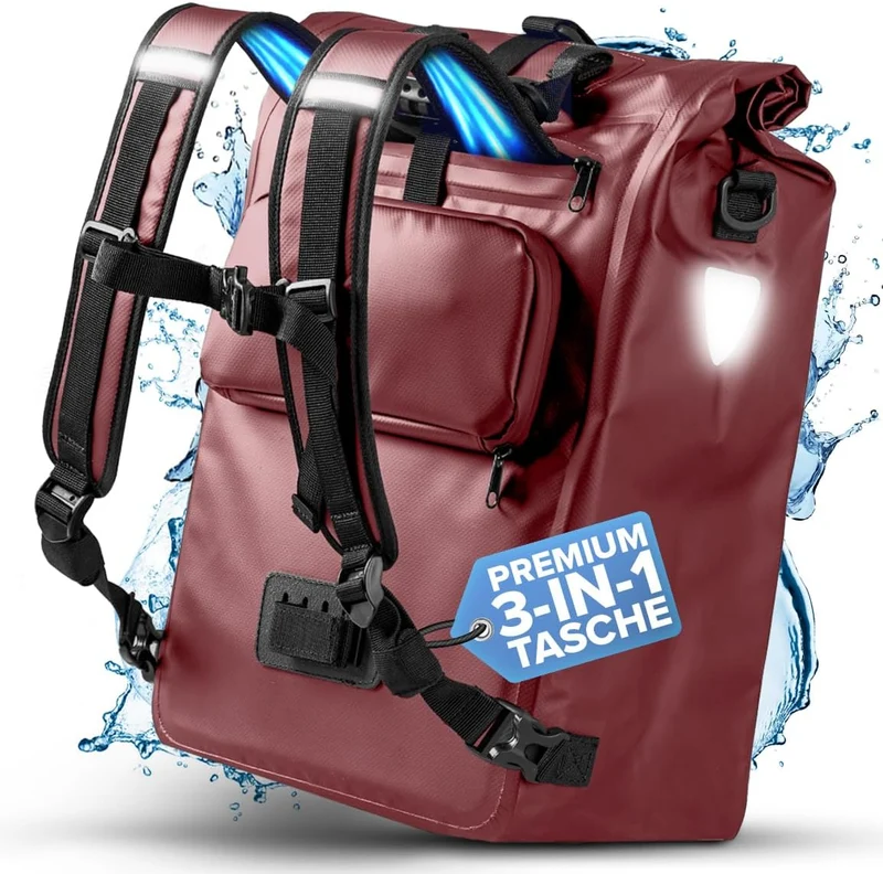 Büchel 3in1 GTR-Tasche 100 % Wasserdicht mit Rucksackfunktion 22 L