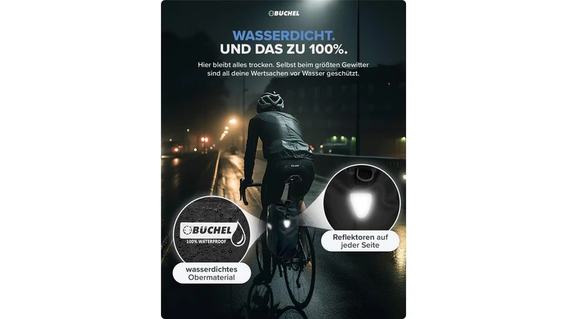 Büchel 3in1 GTR-Tasche 100 % Wasserdicht mit Rucksackfunktion 22 L