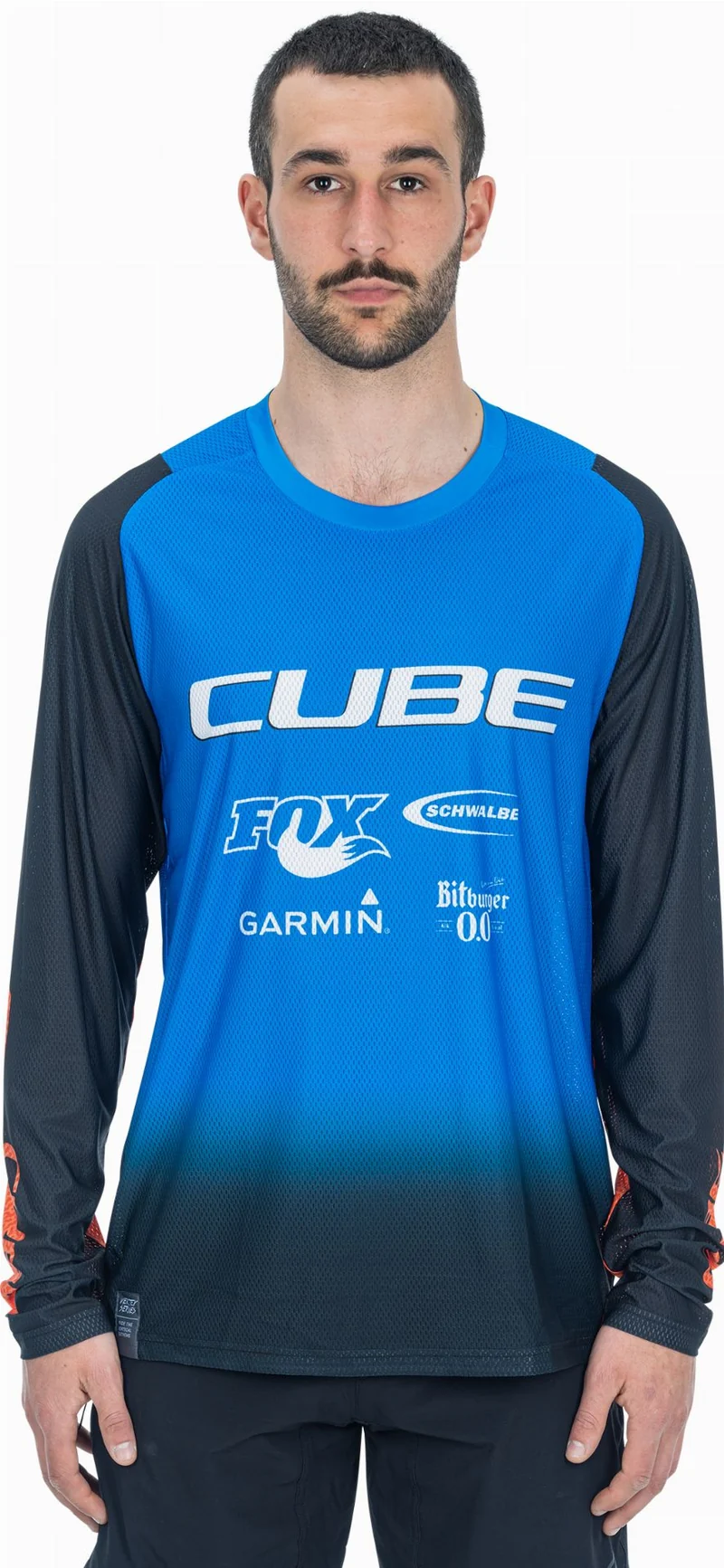 Cube Vertex Rundhalstrikot X Actionteam Langarm black´n´blue