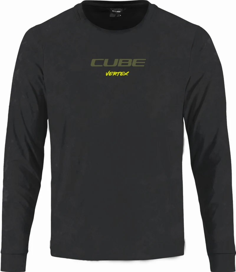 Cube Vertex Rundhalstrikot Flow Langarm black