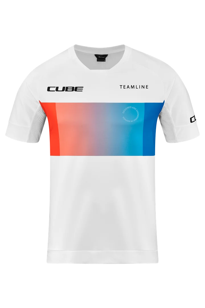 Cube Teamline Rundhalstrikot Kurzarm white´n´blue´n´red