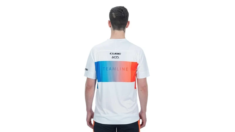 Cube Teamline Rundhalstrikot Kurzarm white´n´blue´n´red