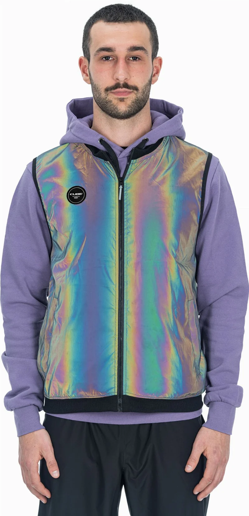 Cube Safety Windweste rainbow reflective