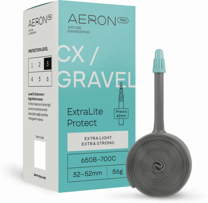 Aeron/TPU CX/Gravel - ExtraLite Protect 32-52 mm Schlauch 27,5"-28" black Ventil SV