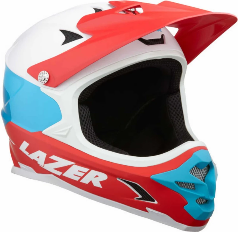 Lazer Phoenix + Helm matte white blue red