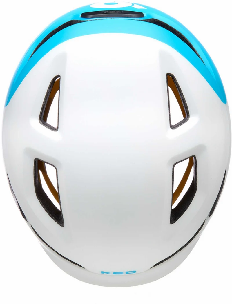 KED POP Kinder-Helm white blue