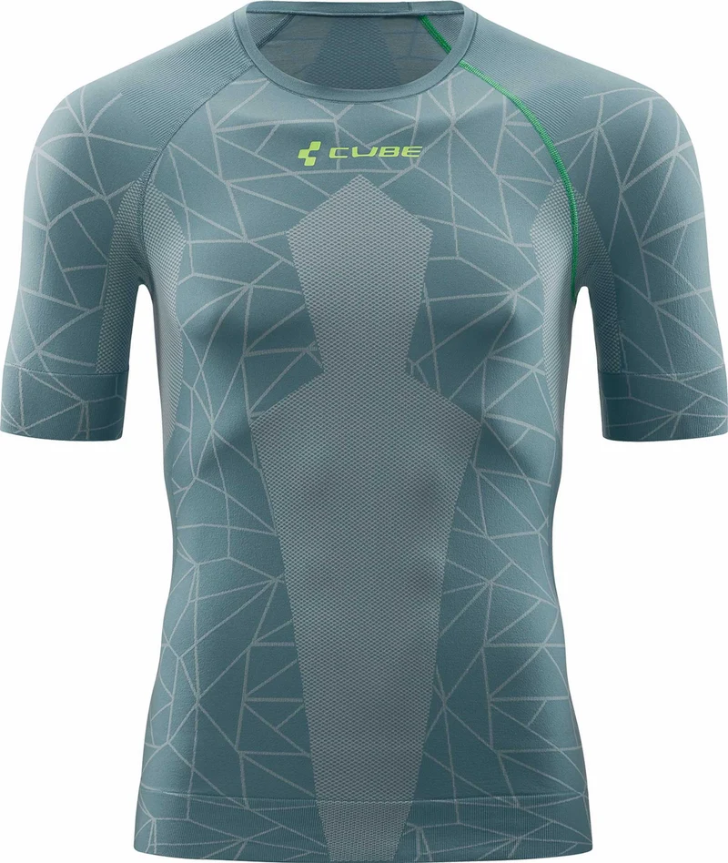CUBE Funktionsunterhemd kurzarm Race Be Cool grey´n´green