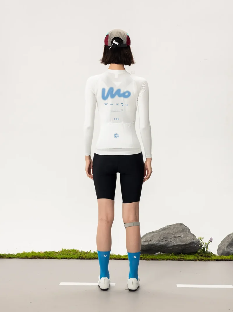 Wow Unisex Cycling Jersey Long Sleeve - Blue