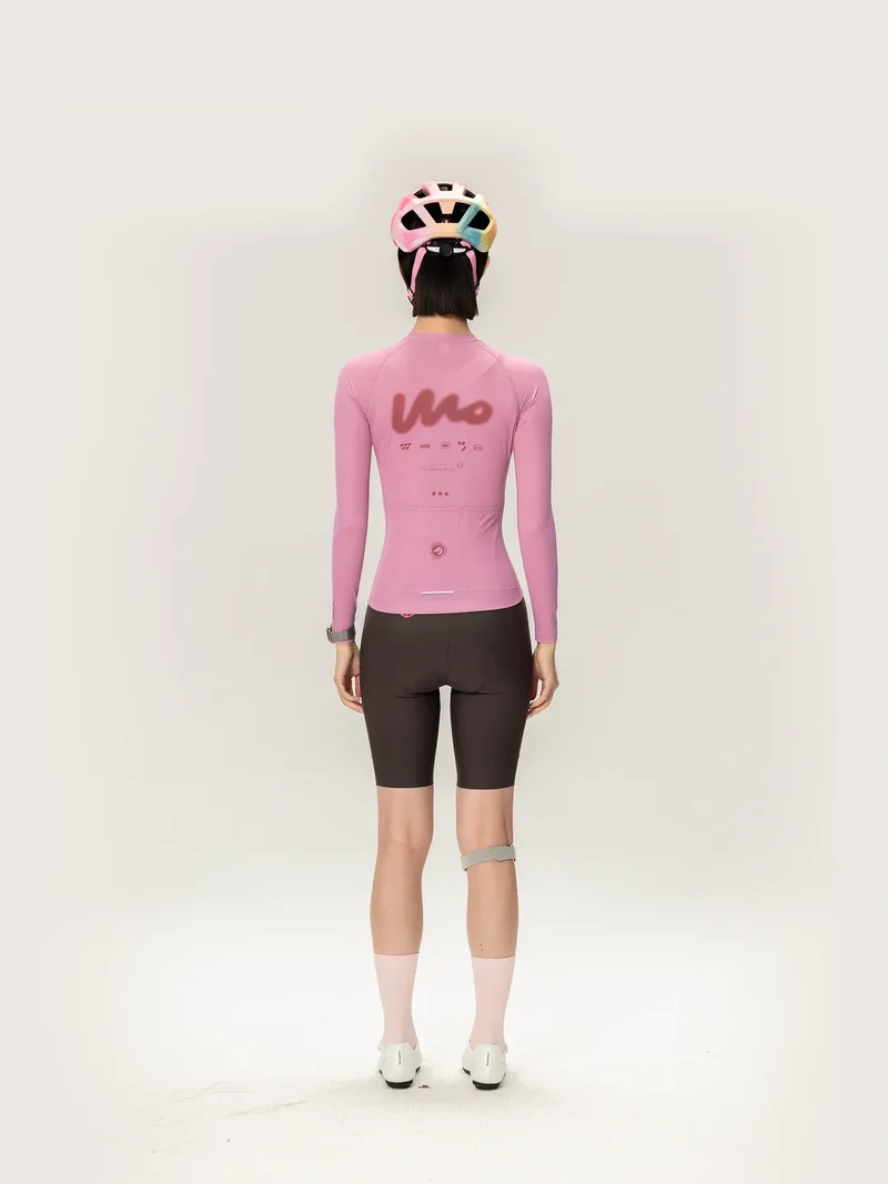 Wow Unisex Cycling Jersey Long Sleeve - Pink