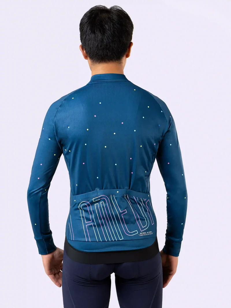 Dusk Men Thermal Cycling Jersey - Blue Dots