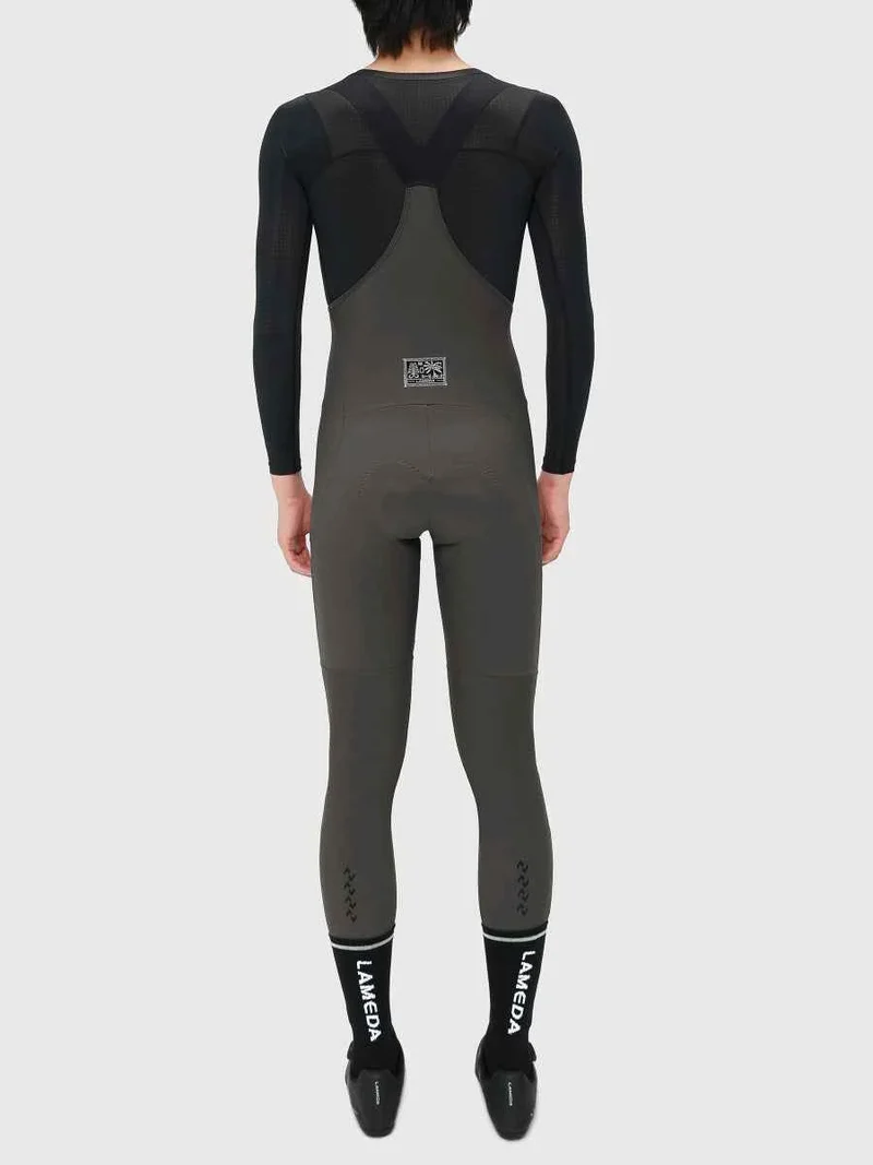 Drift Men's Thermal Fleeced Bib Tights - Gray