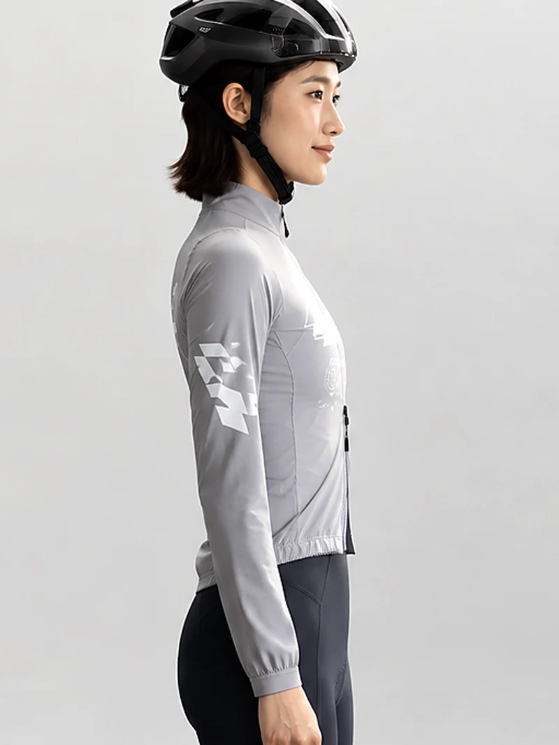 Women's Breeze Lightweight Cycling Windbreaker - Gray
