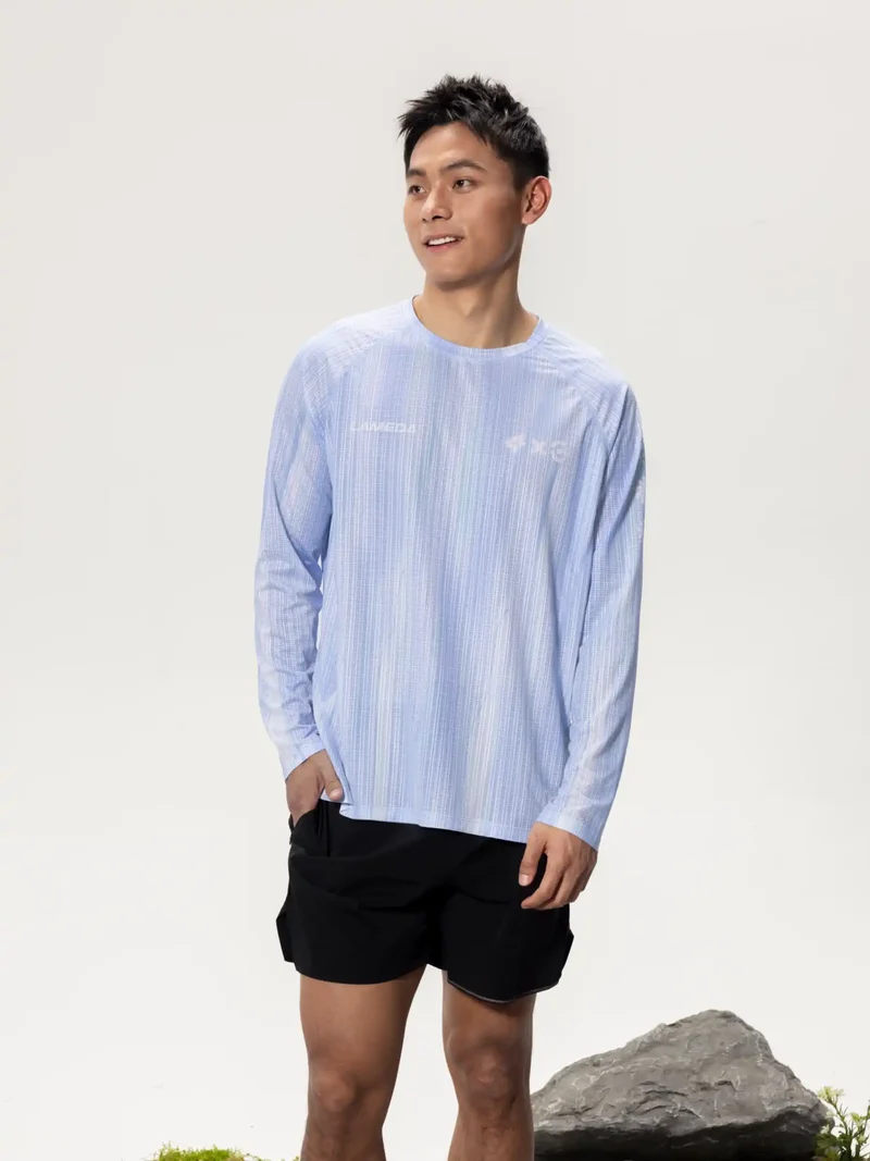 A x C Unisex Lightweight Cycling Long-Sleeve T-Shirt - Blue