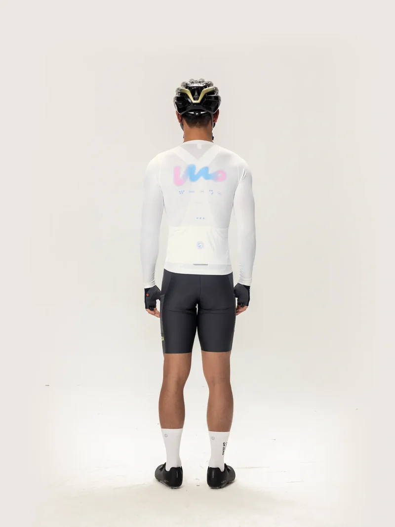 Wow Mens Cycling Jersey Long Sleeve - White
