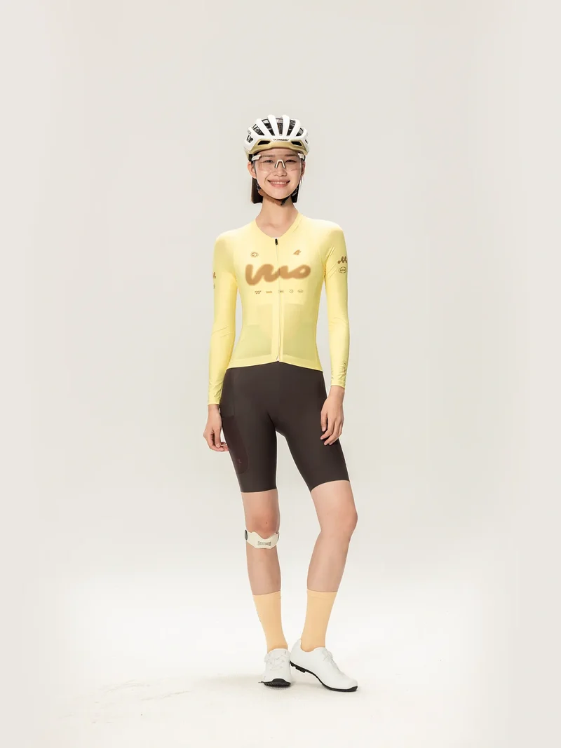 Wow Unisex Cycling Jersey Long Sleeve - Yellow