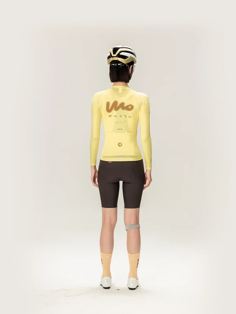 Wow Unisex Cycling Jersey Long Sleeve - Yellow