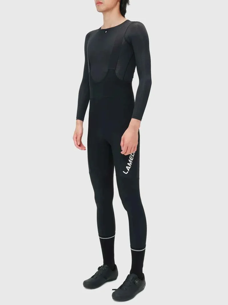 Drift Men's Thermal Fleeced Bib Tights - Black