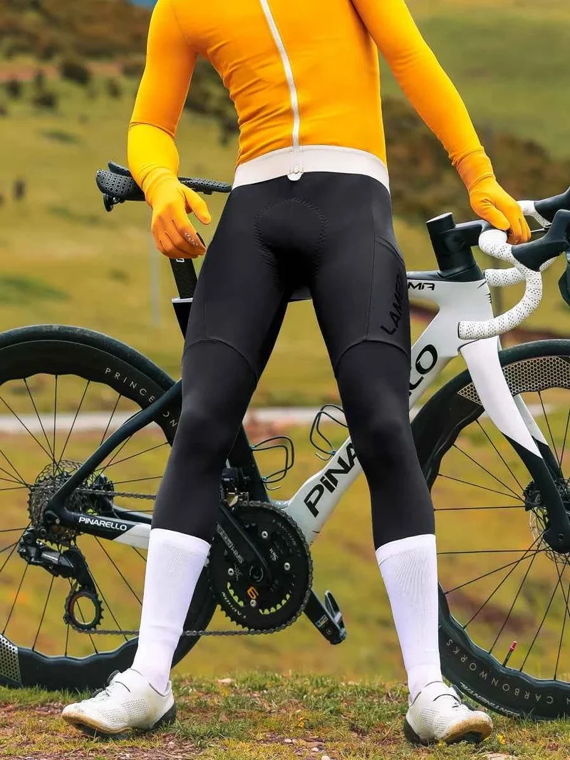Drift Men's Thermal Fleeced Bib Tights - Black