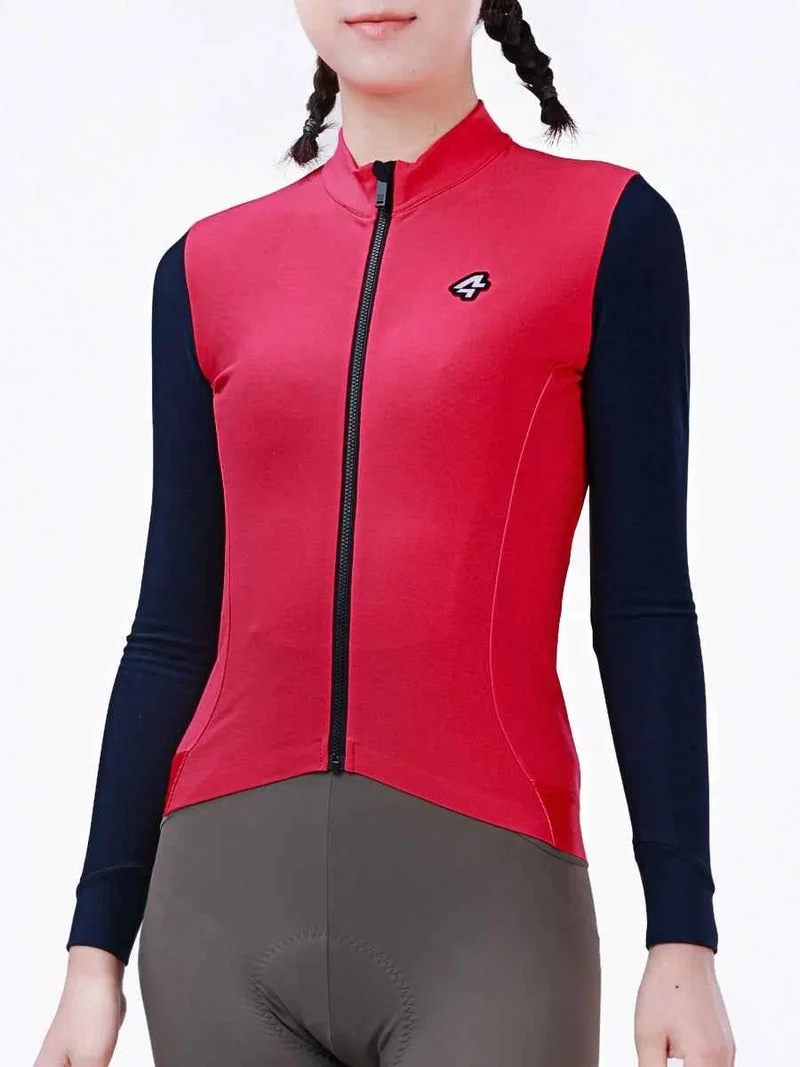 Vitality Woman's Fleeced Thermal Jersey - Red blue