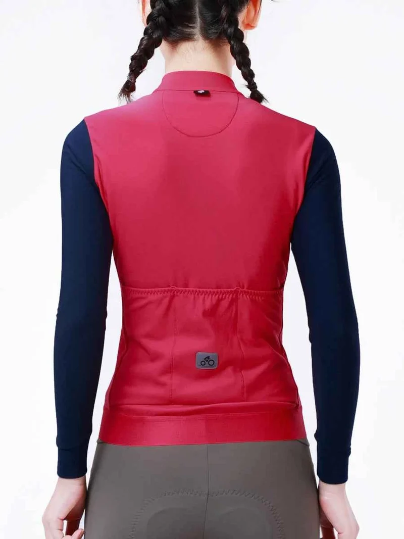 Vitality Woman's Fleeced Thermal Jersey - Red blue