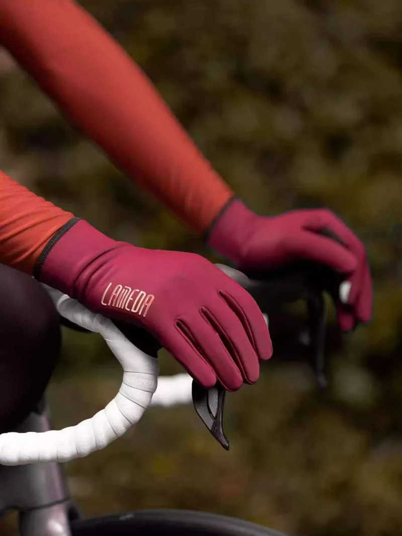 6097 Fleeced Bike Gloves - Red