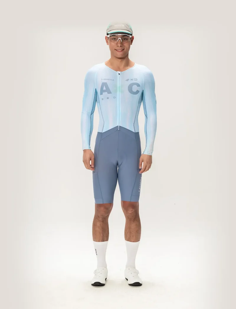 Lameda A*C Men Skinsuit Long Sleeves - Ice Blue