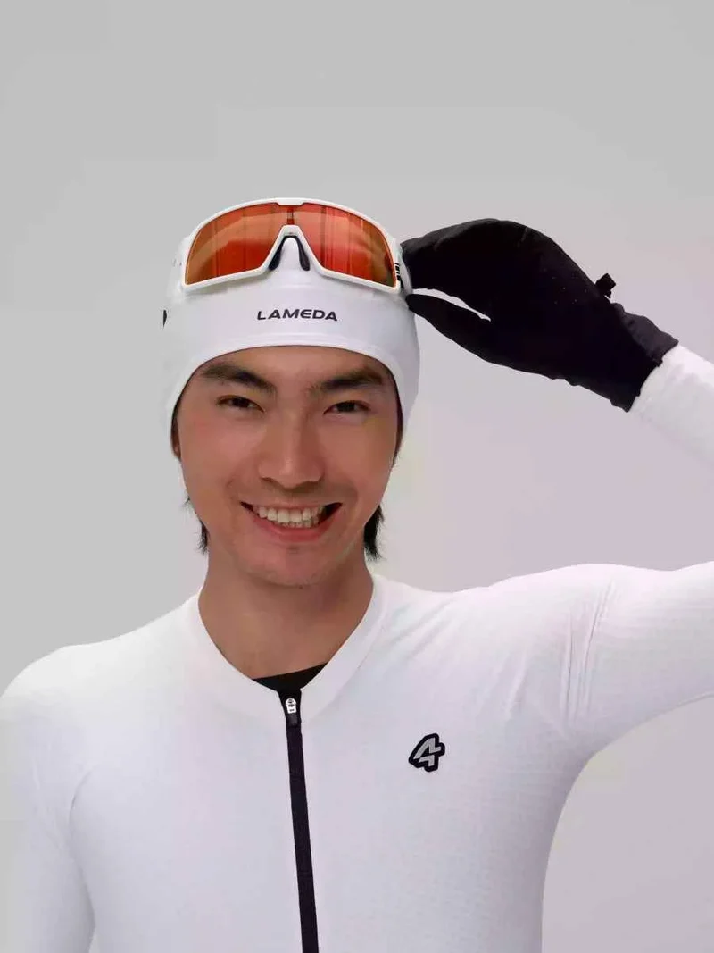 Thermal Beanie for Under Bike Helmet - Warm Journey - White