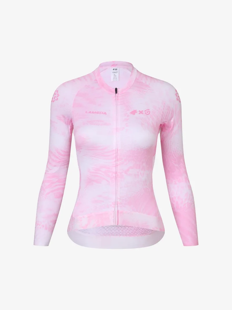 Caffeine Unisex Cycling Jersey LS - Pink