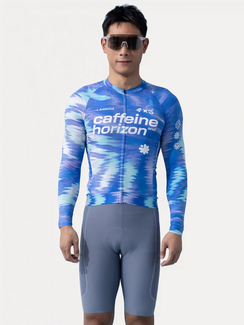 Caffeine Mens Cycling Jersey LS - Blue