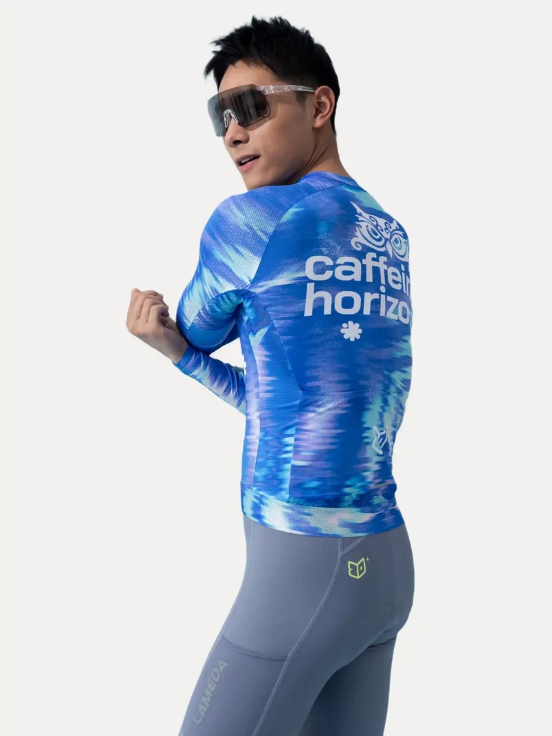Caffeine Mens Cycling Jersey LS - Blue