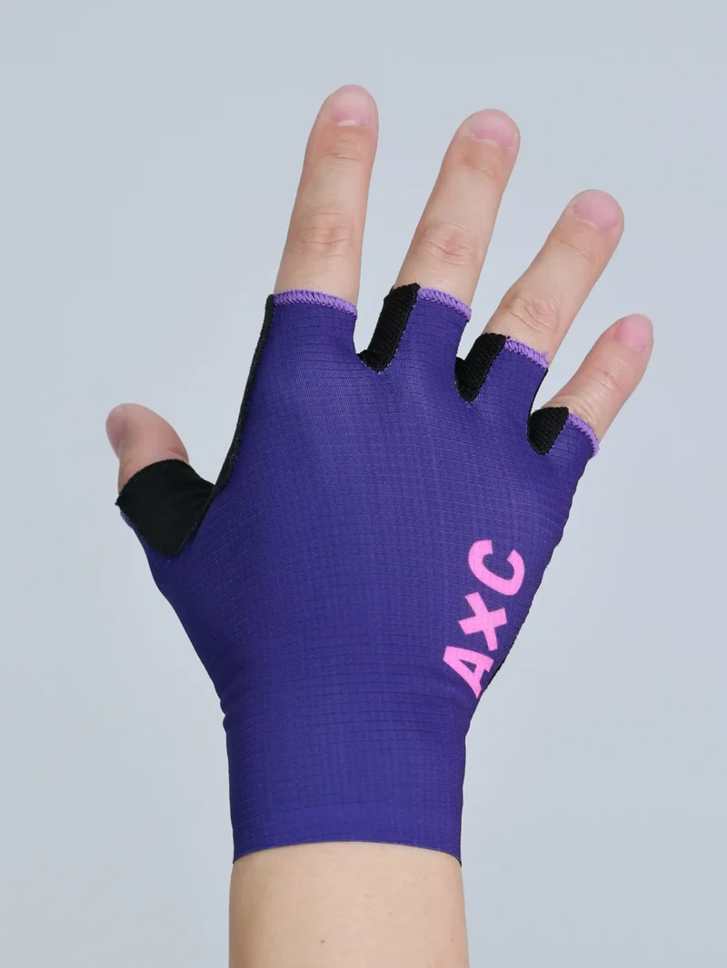 2026 Half-Finger Cycling Gloves - AxC Purple
