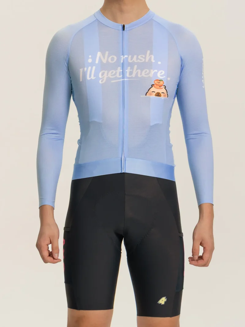LAMEDA x Capybara Mens Cycling Jersey Long Sleeves - 3 Squad Blue