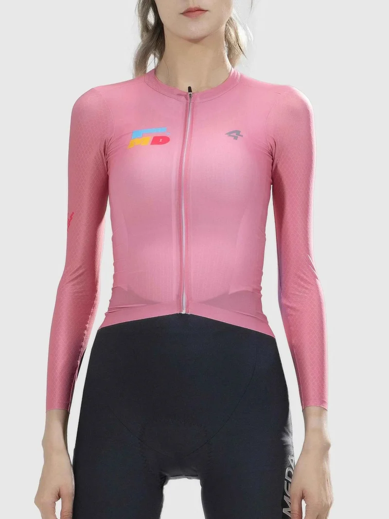 Enchanting Women Cycling Jersey Long Sleeve - Pink