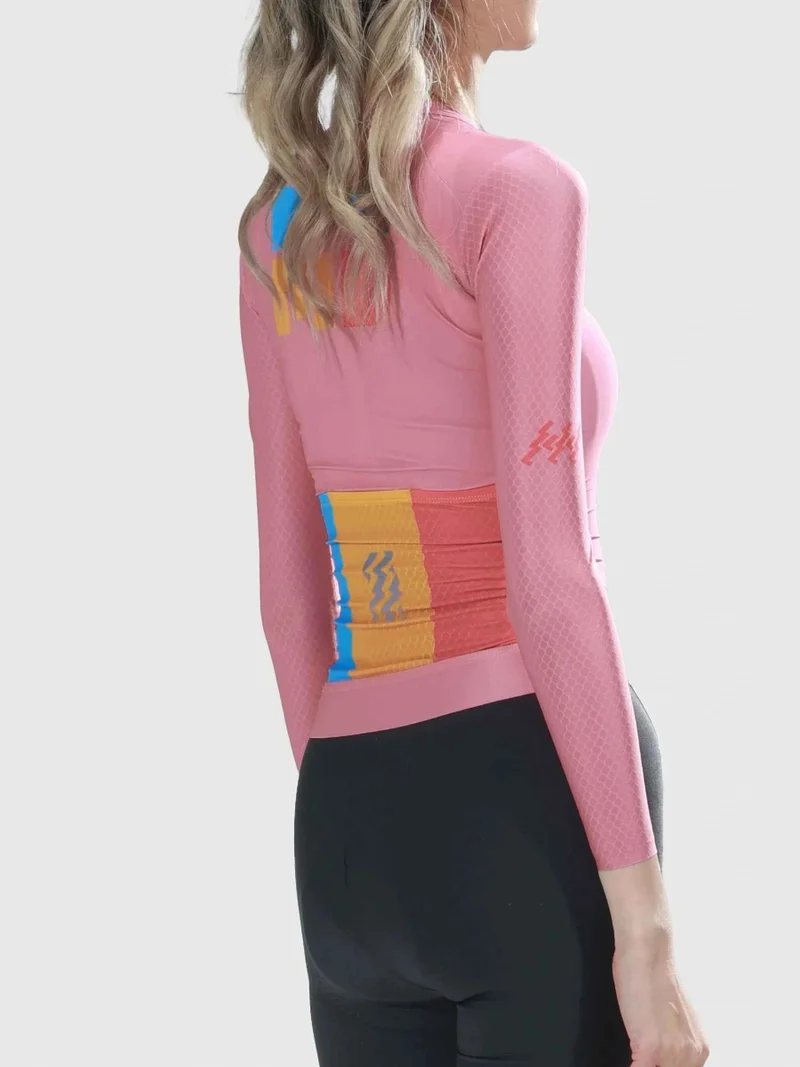 Enchanting Women Cycling Jersey Long Sleeve - Pink