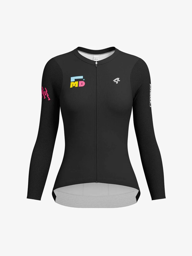 Enchanting Women Cycling Jersey Long Sleeve - Black