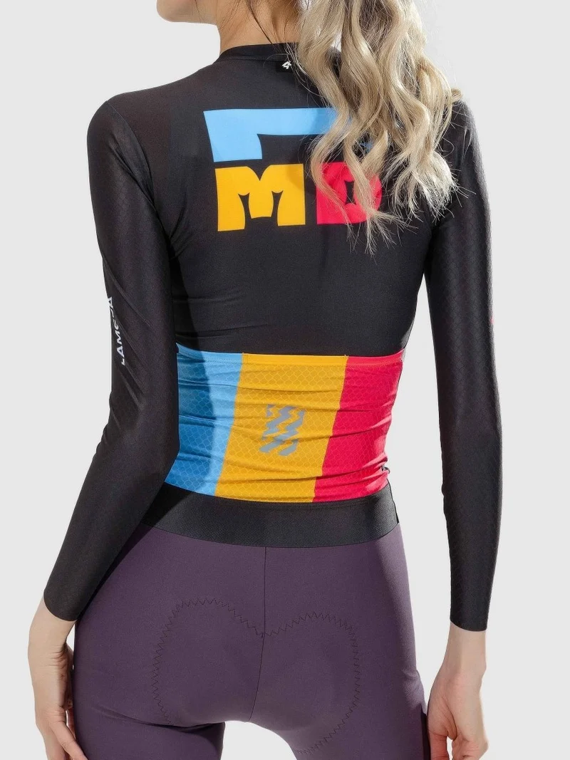 Enchanting Women Cycling Jersey Long Sleeve - Black