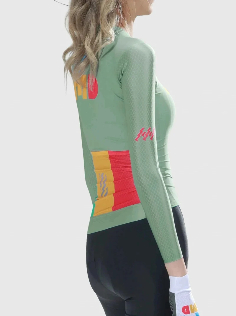 Enchanting Women Cycling Jersey Long Sleeve - Green