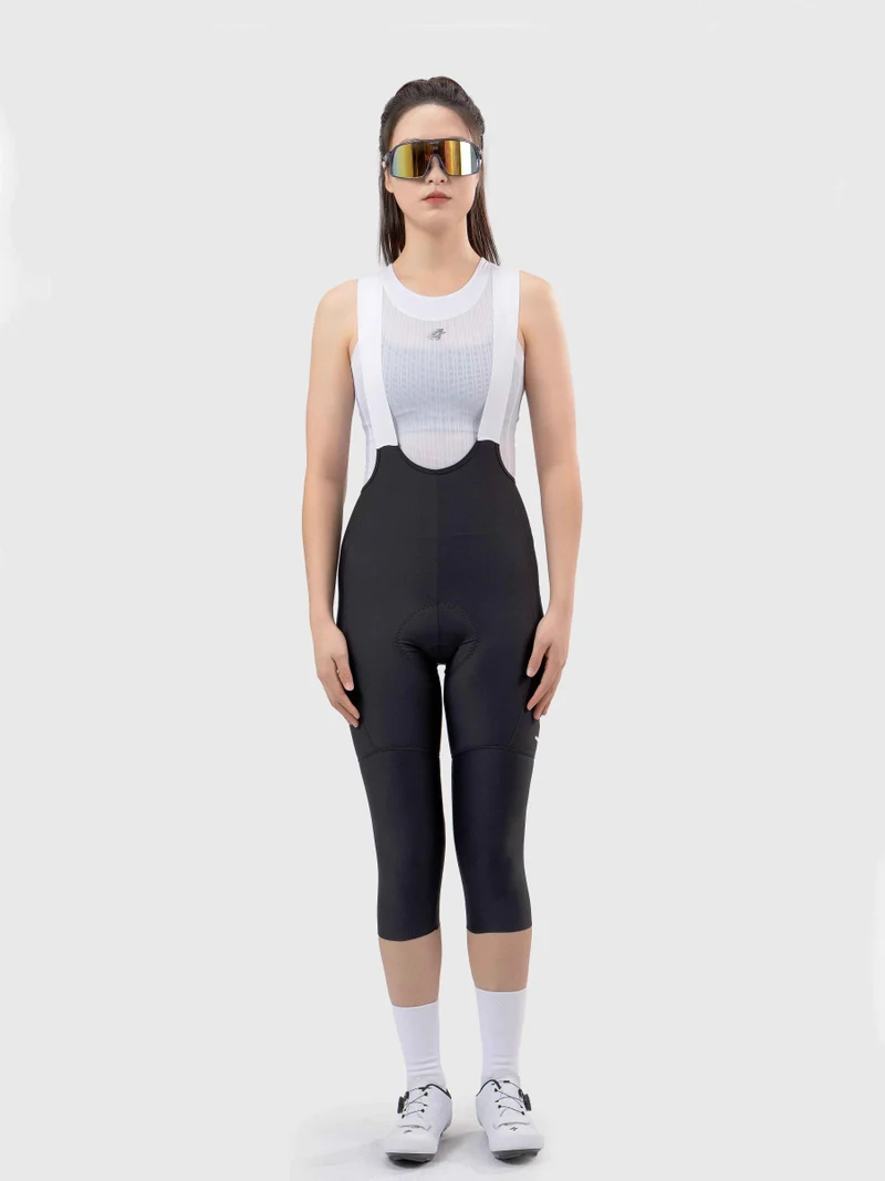 Aero Women Cycling Bib Pants 3/4 Capris - Black