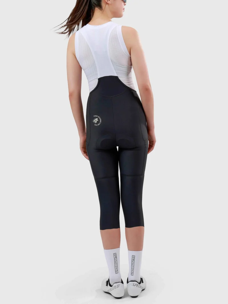 Aero Women Cycling Bib Pants 3/4 Capris - Black