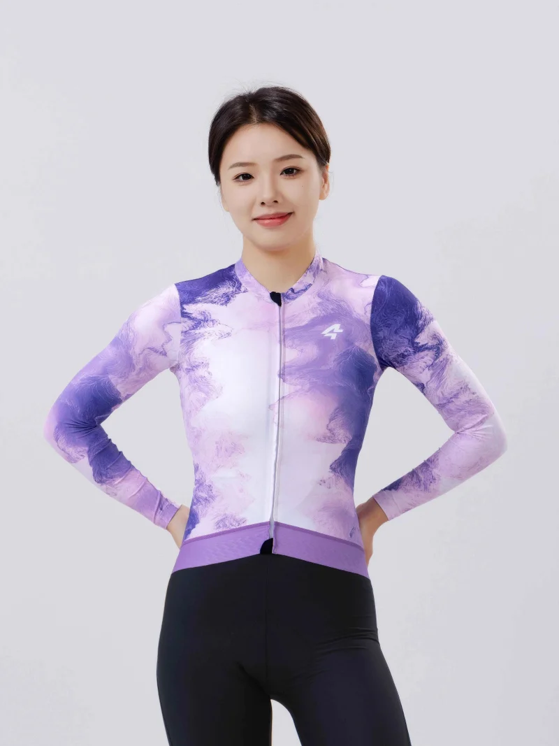 Slumber Women Cycling Jersey Long Sleeve - Ink Purple