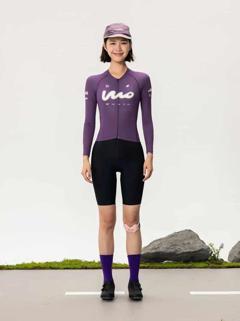 Wow Unisex Cycling Jersey Long Sleeve - Purple